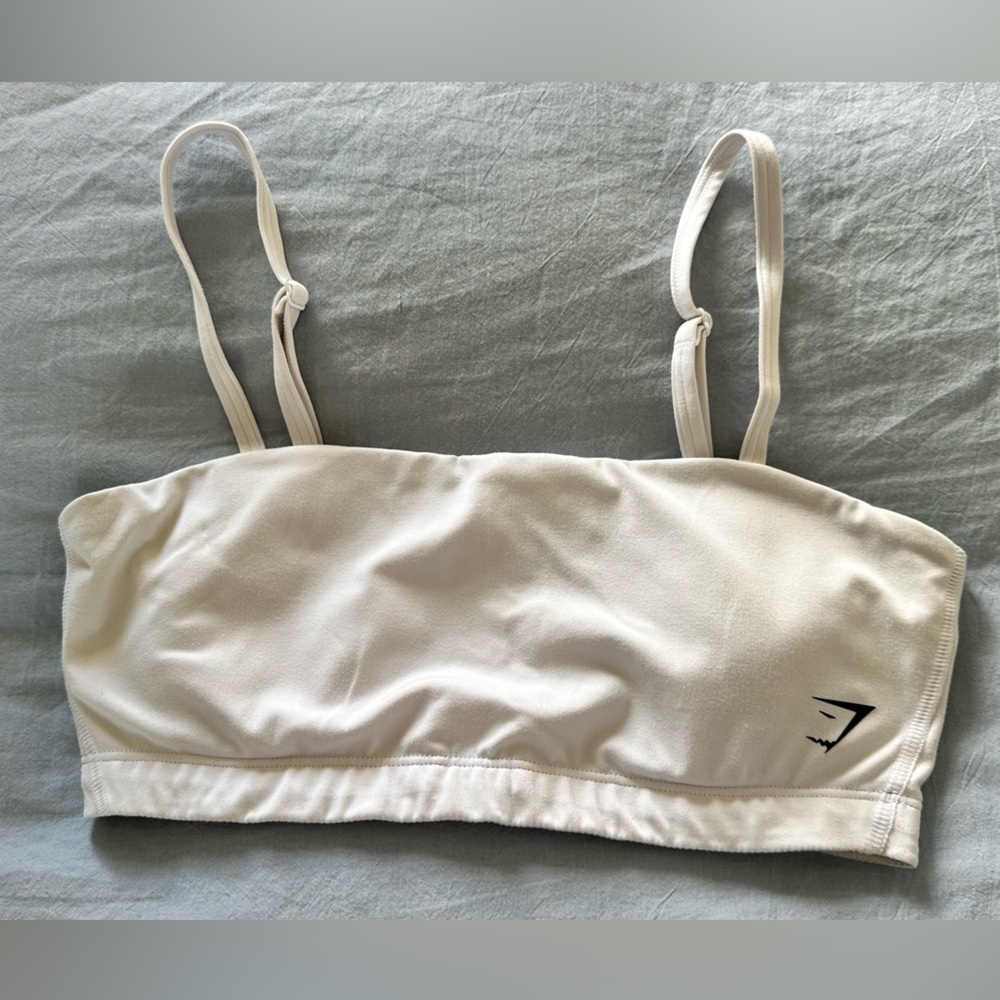 White Gymshark Bandeau Sports Bra